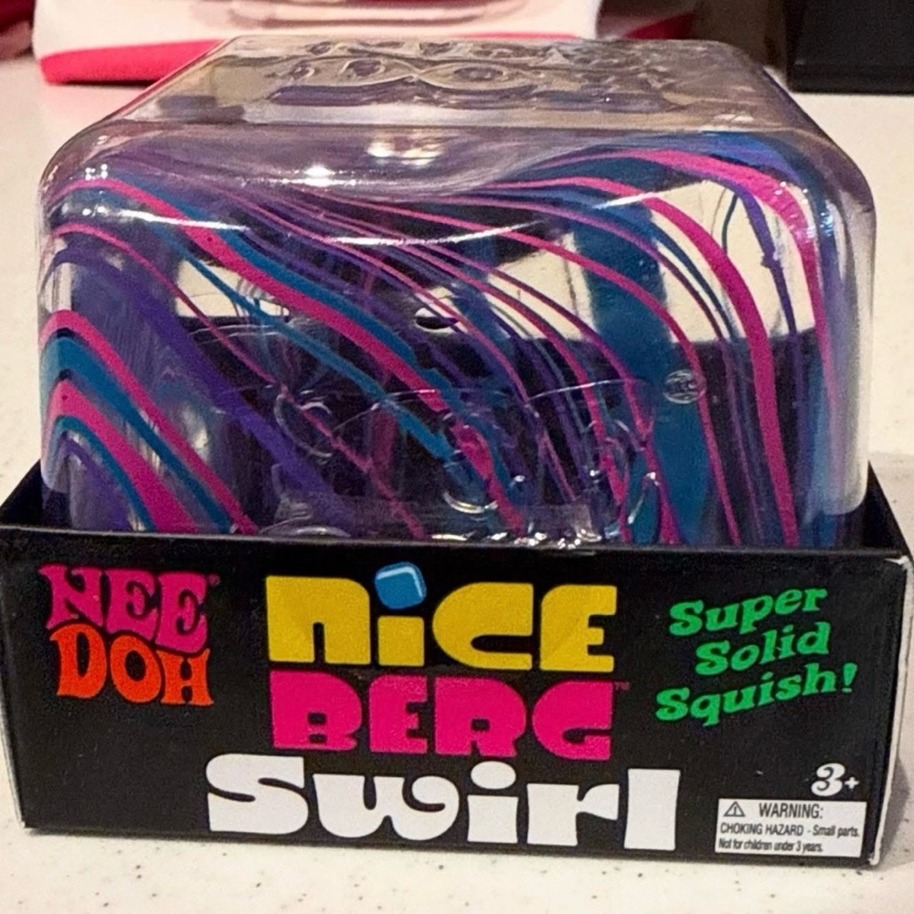 Nice Berg Swirl Kids Building Squish Toy - Purple & Blue Pink Swirls
